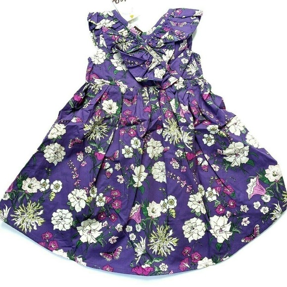 Tea Hi-Low Ruffle Dress 2 NWT Purple - Picture 2 of 4